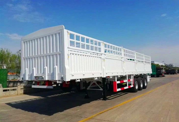 Tri Axles Fence Cargo Semi Trailer Truck